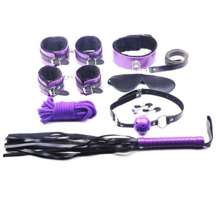 High  Quality 8 Pieces Bondage Kit - Purple