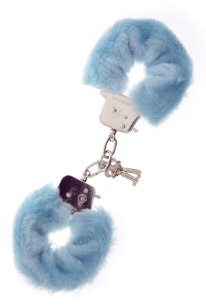 METAL HANDCUFF WITH PLUSH BLUE