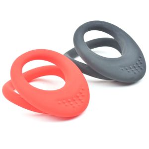 Black Color Silicone Dual Cock Rings