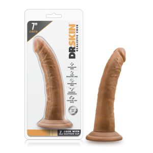 Dr. Skin - 7 Inch Cock With Suction Cup - Mocha 18cm