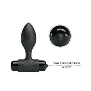 Pretty Love Vibra Butt Plug Black 8.6cm