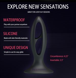 Silicone Butt Plug, Fabulous tension Exerciser BlackII 11.2cm