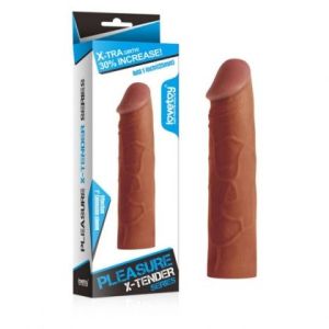 Pleasure X-Tender Penis Sleeve 1- mulatru, 17cm