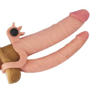 Add 1" Vibrating Double Penis Sleeve 18cm