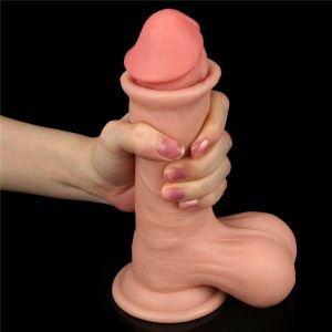 Sliding Skin Dual Layer Dong - Whole Testicle 19.5cm