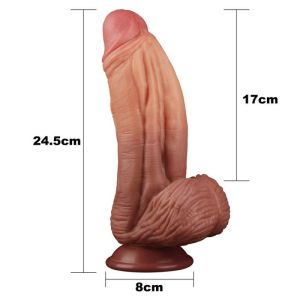 Dildo 10 Monster Silicone Realistic Cock Brown 24.5cm