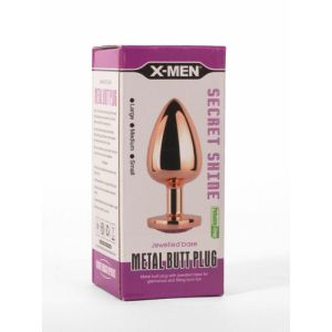X-MEN Secret Shine Metal Butt Plug Rose Gold Heart S (7.1cm)