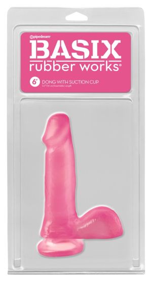 Dong with Suction Cup 6", pink (15.2 cm)