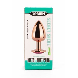 Large Secret Shade Metal Butt Plug Rose (9.5cm)