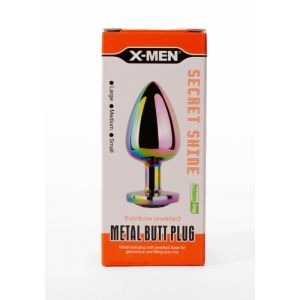 Large Secret Shine Metal Butt Plug Rainbowheart (9.5cm)