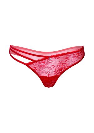 Floral lace string, Daring Intimates, red  - XL/XXL